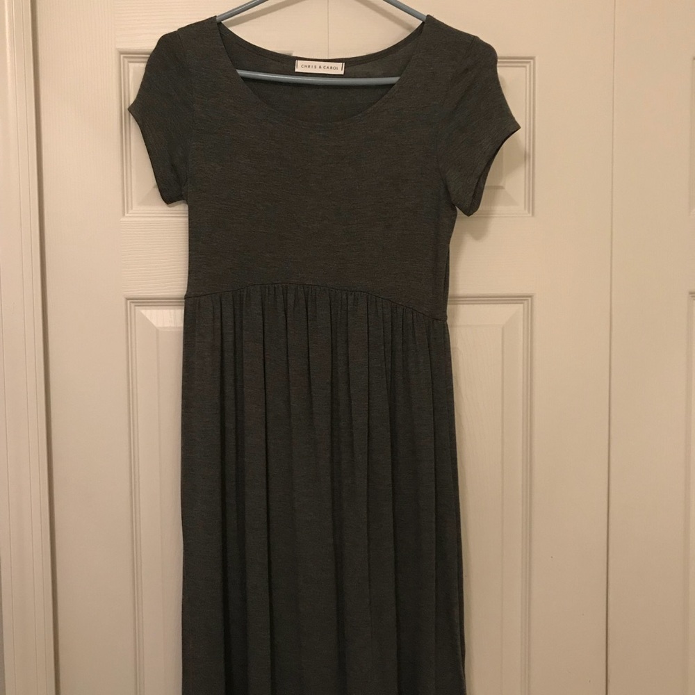 Grey Dress with Empire Waist